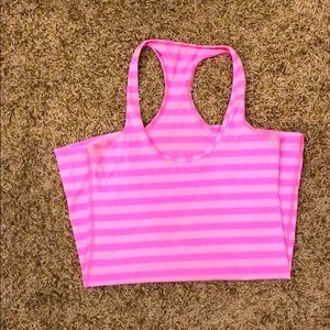 Lululemon racer back tank size 4 pink stripe